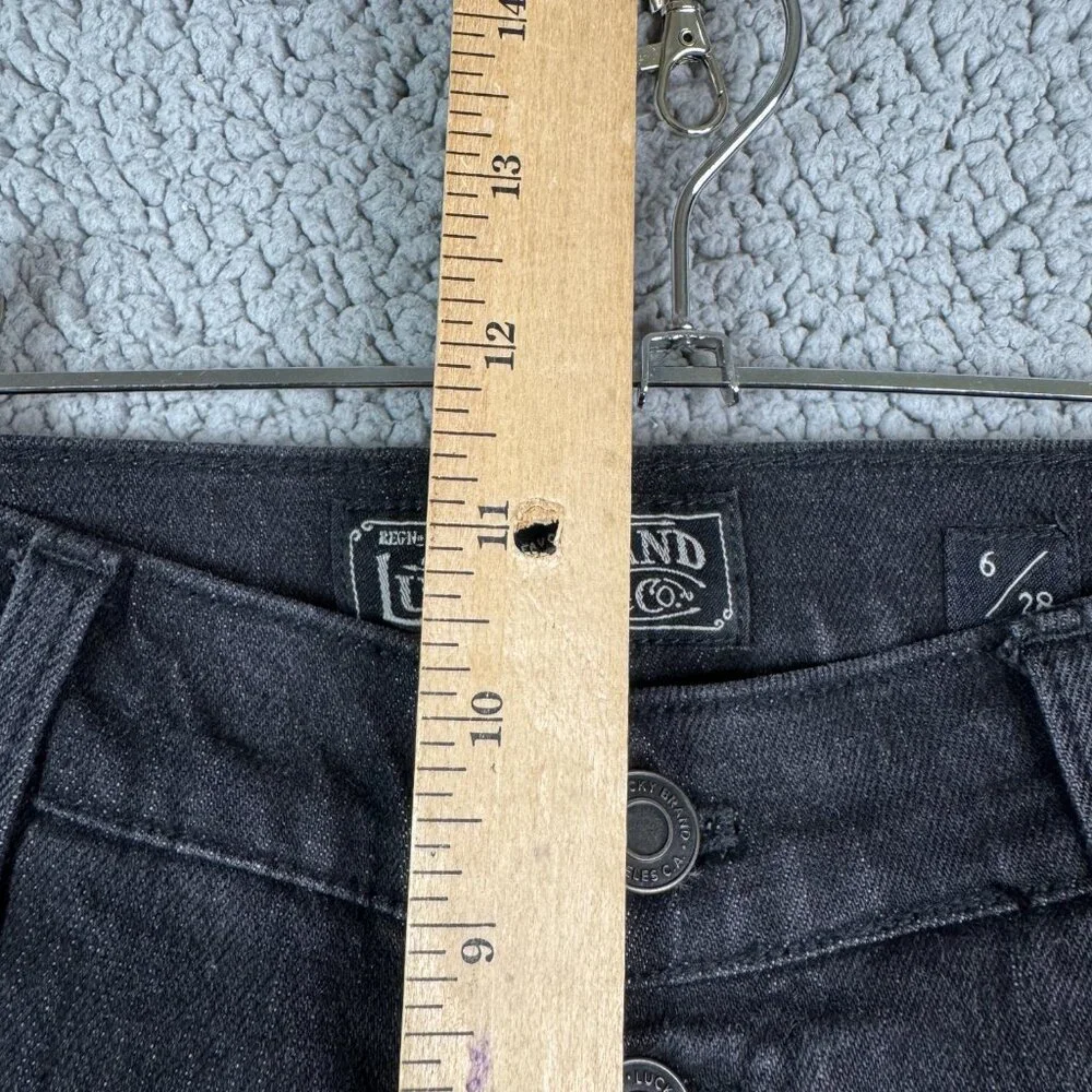 Lucky Brand Jeans Women Size 6/26 Washed Black Authentic Straight Crop Stretch